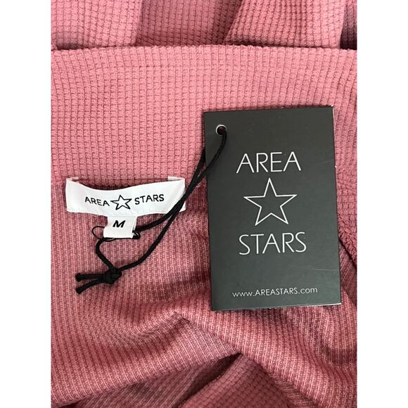 NWT Area Stars Dusty Pink Cropped Long Sleeves Zip Up Moc Neck Jacket Size M - Picture 6 of 9